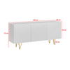 PYRAMID - Sideboard with 3D Milled MDF Fronts/Doors - White Matt