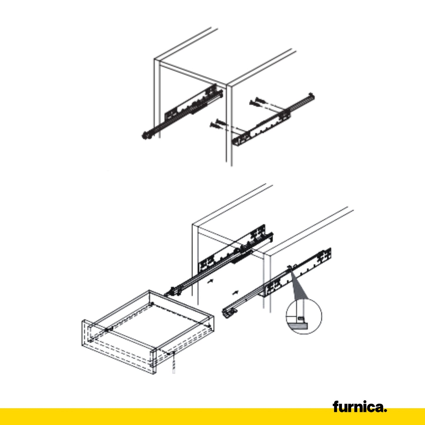 Set of Soft-Close Concealed Undermount Slides