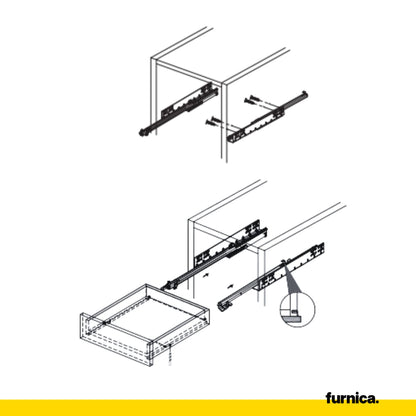 Set of Soft-Close Concealed Undermount Slides