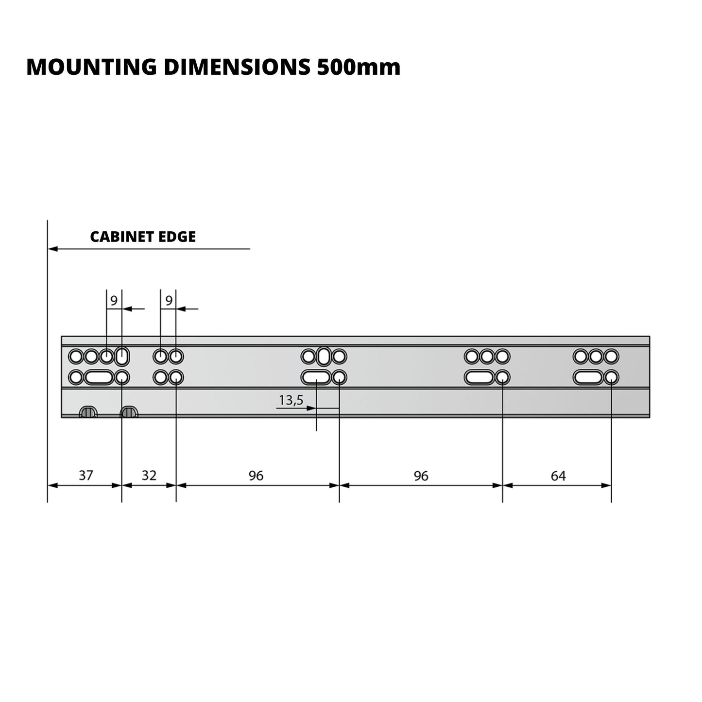Set of Soft-Close Concealed Undermount Slides, Full Extension