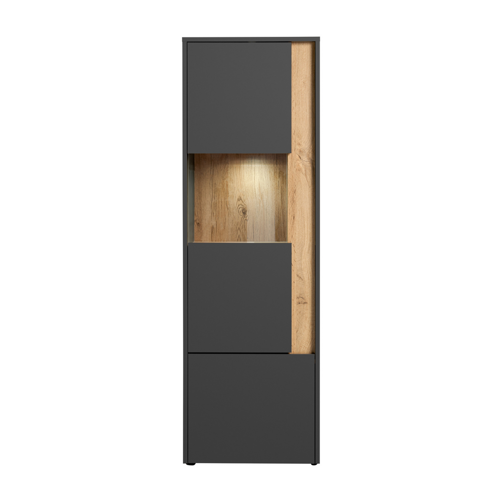 CARLO IV - Living Room Furniture Set - Anthracite Grey / Wotan Oak