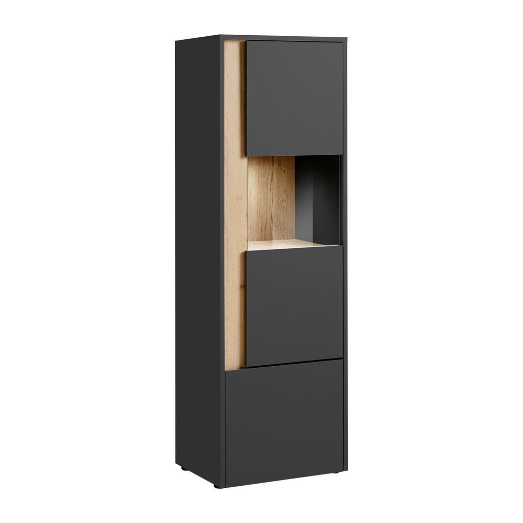 CARLO IV - Living Room Furniture Set - Anthracite Grey / Wotan Oak