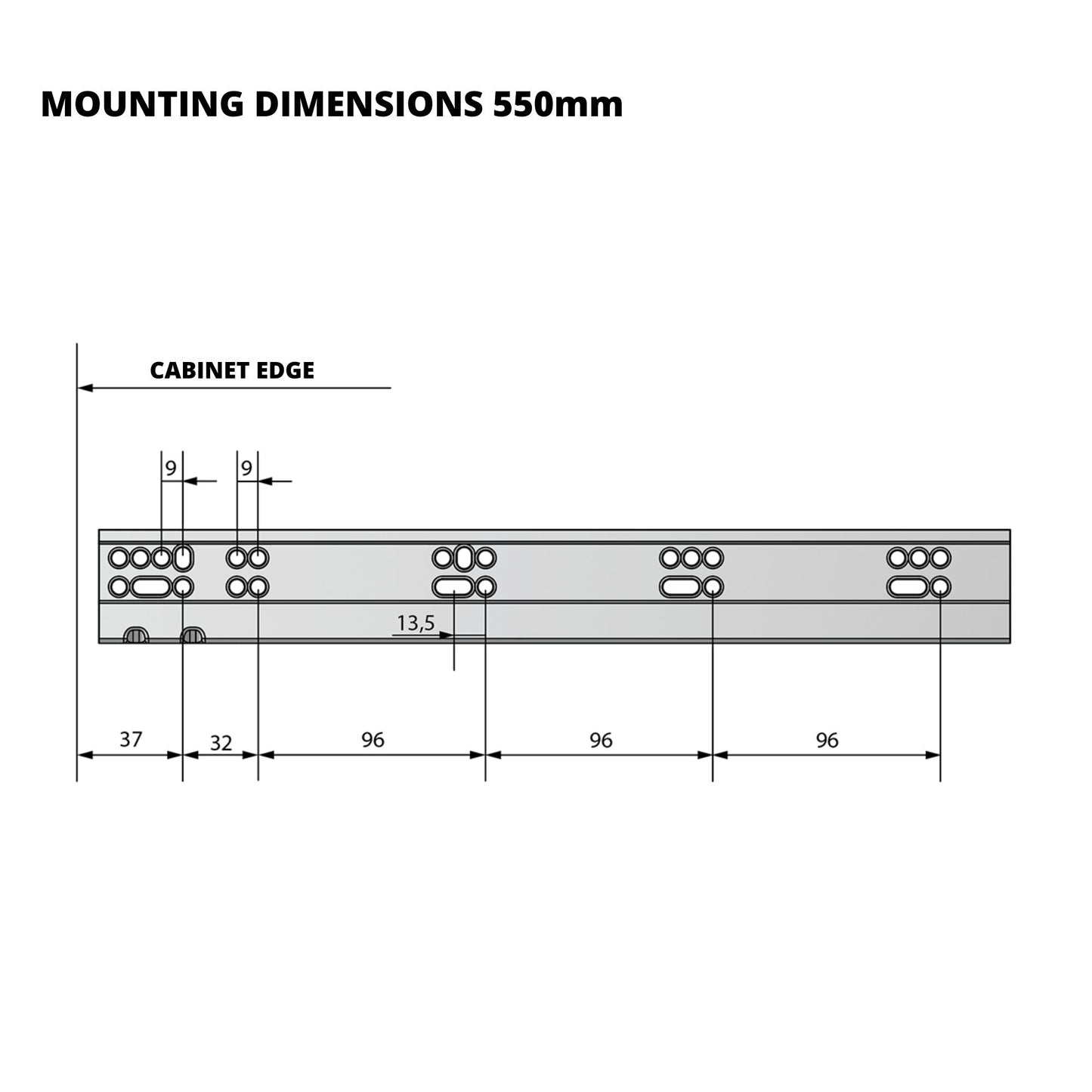 Set of Soft-Close Concealed Undermount Slides, Full Extension
