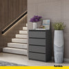 GABRIEL - Chest of 4 Drawers - Bedroom Dresser Storage Cabinet Sideboard - Anthracite H92cm W60cm D33cm