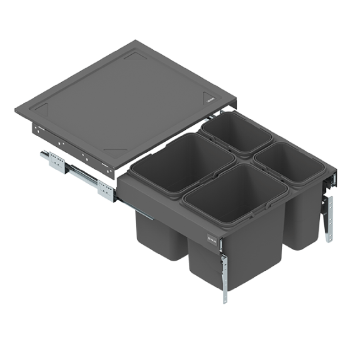 Soft-Close Waste Separation Bin 2x15 l + 2x7 l or 2x20 l + 2x9 l - 600 mm Cabinet