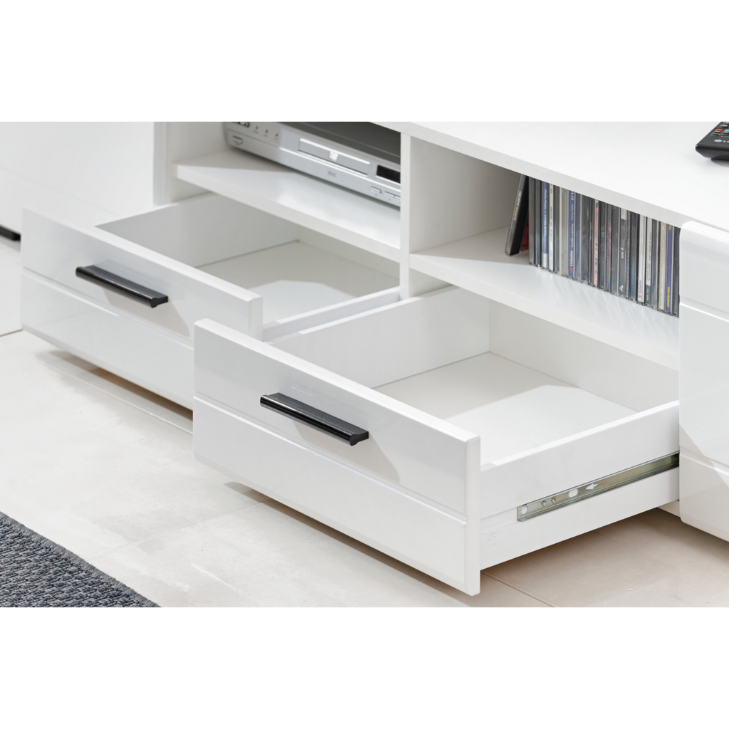 Wall Unit SWITCH - Living Room Furniture Set - White Matt / White Gloss