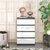 GABRIEL - Chest of 4 Drawers - Bedroom Dresser Storage Cabinet Sideboard - Anthracite / White Gloss H92cm W60cm D33cm