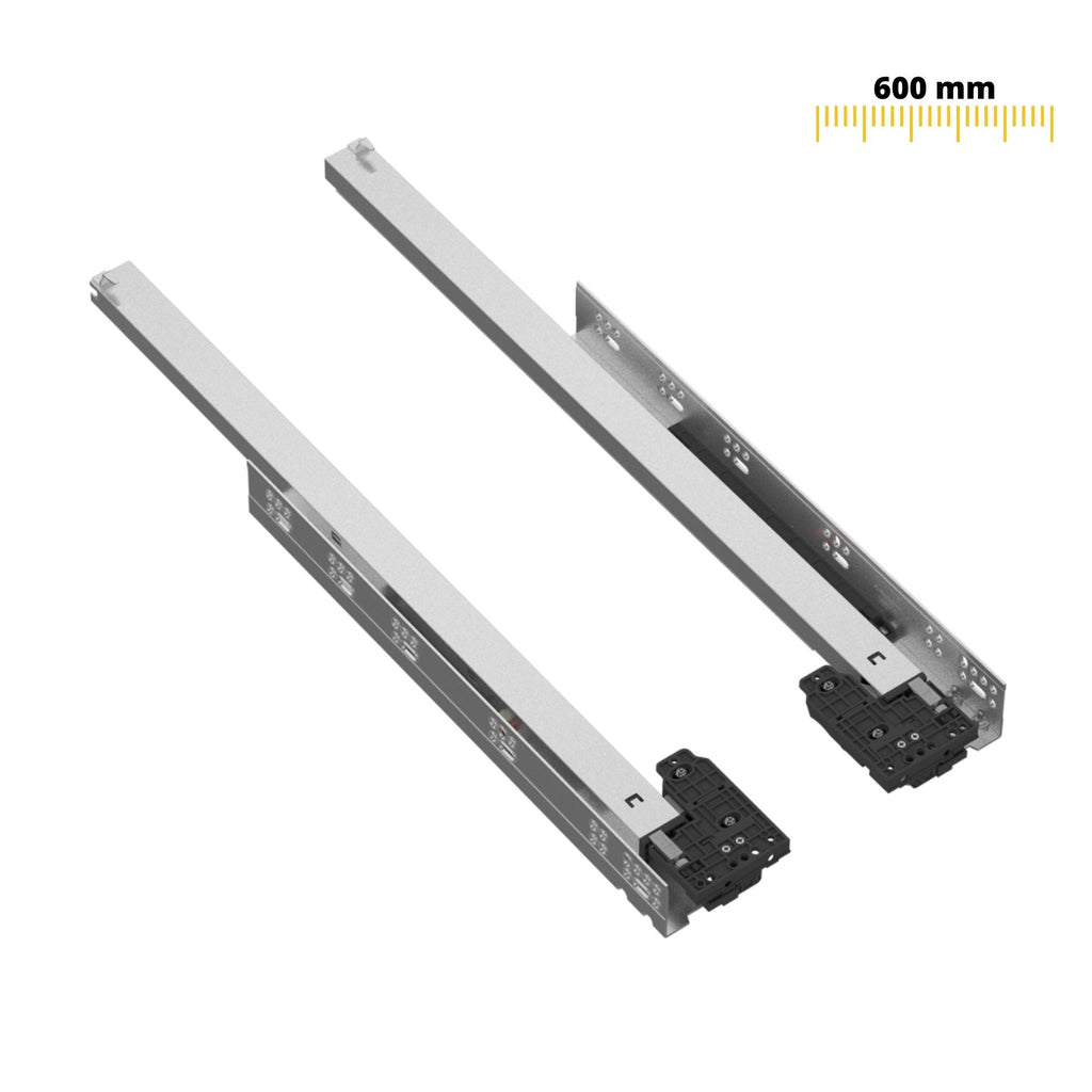 Soft-Close Concealed Undermount Drawer Runners, Full Extension - 600mm