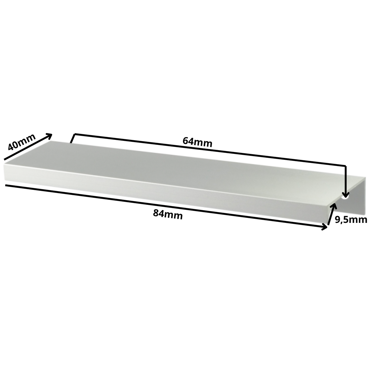 Edge Grip Round Profile Handle 64mm (84mm total length) - Electropolished (2) – Furnica