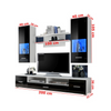 Wall Unit RENO - Living Room Furniture Set - White Matt / Black Gloss