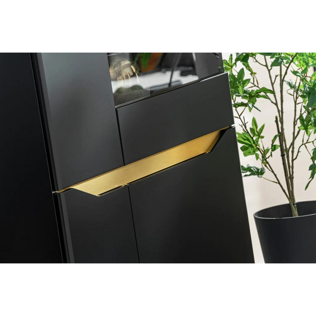 Wall Unit FAME - Living Room Furniture Set - Black / Gold