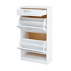 JULIA - Shoe Cabinet with 1 Drawer and 2 Tier Storage - White Matt H92cm W50cm D28cm