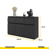 NOAH - Chest of 3 Drawers and 3 Doors - Bedroom Dresser Storage Cabinet Sideboard - Anthracite H75cm W120cm D35cm