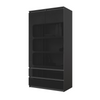 JOELLE - 2 Door Wardrobe With 2 Drawers - Anthracite / Black Gloss H180cm W90cm D50cm