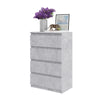 GABRIEL - Chest of 4 Drawers - Bedroom Dresser Storage Cabinet Sideboard - Concrete H92cm W60cm D33cm