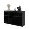NOAH - Chest of 3 Drawers and 3 Doors - Bedroom Dresser Storage Cabinet Sideboard - Anthracite / Black Gloss H75cm W120cm D35cm