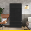 JOELLE - 2 Door Wardrobe With 2 Drawers - Anthracite / Black Gloss H180cm W90cm D50cm