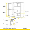 CAMILLE - Push to Open Sideboard with 2 Doors and 2 Drawers - Anthracite / Anthracite Gloss H74cm W80cm D36cm