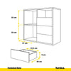 CAMILLE - Push to Open Sideboard with Door and 4 Drawers - Anthracite / Concrete H74cm W80cm D36cm