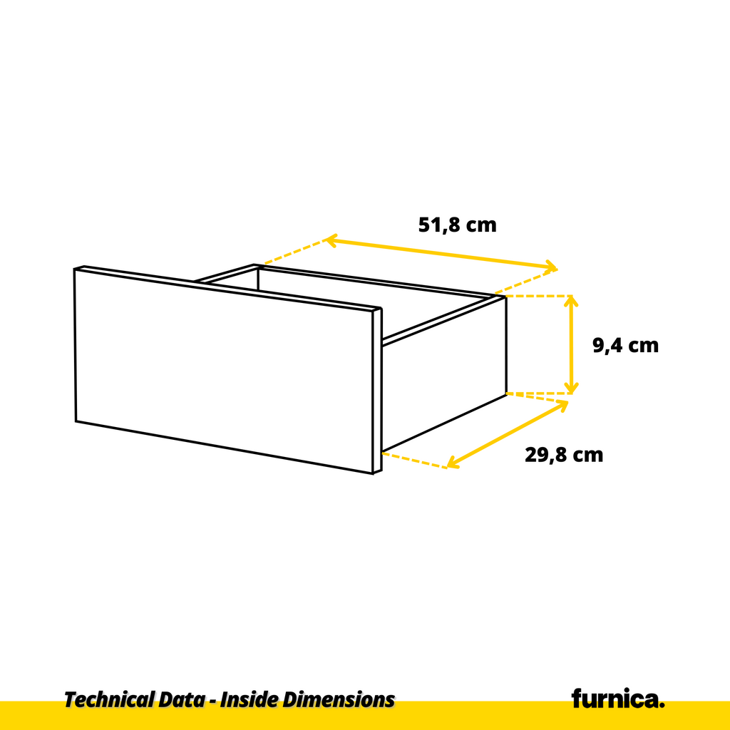 GABRIEL - Chest of 12 Drawers (8+4) - Bedroom Dresser Storage Cabinet Sideboard - White Matt / Concrete H92cm W180cm D33cm