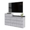 GABRIEL - Chest of 10 Drawers (6+4) - Bedroom Dresser Storage Cabinet Sideboard - Concrete H92/70cm W160cm D33cm