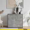 CAMILLE - Push to Open Sideboard with Door and 4 Drawers - Anthracite / Basalt Trasimeno H74cm W80cm D36cm