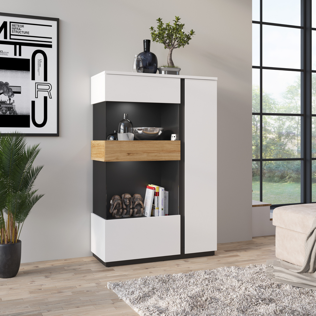 DUKE - Living Room Furniture Set - Alpine White / Catania Oak