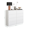 GABRIEL - Chest of 8 Drawers - Bedroom Dresser Storage Cabinet Sideboard - White Matt H92cm W120cm D33cm