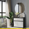 NOAH - Chest of 2 Drawers and 2 Doors - Bedroom Dresser Storage Cabinet Sideboard - Anthracite / White Gloss H75cm W80cm D35cm