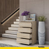 GABRIEL - Chest of 4 Drawers - Bedroom Dresser Storage Cabinet Sideboard - Sonoma Oak H92cm W60cm D33cm