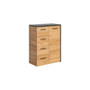 Wall Unit TORONTO - Living Room Furniture Set - Black Matt / Warmia Oak