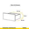 GABRIEL - Chest of 10 Drawers (6+4) - Bedroom Dresser Storage Cabinet Sideboard - Concrete / White Gloss H92/70cm W160cm D33cm