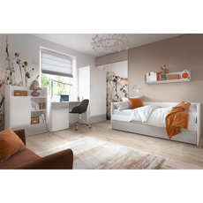 ALBI - Youth Bedroom Furniture Set - White Matt / Cool Grey Gloss