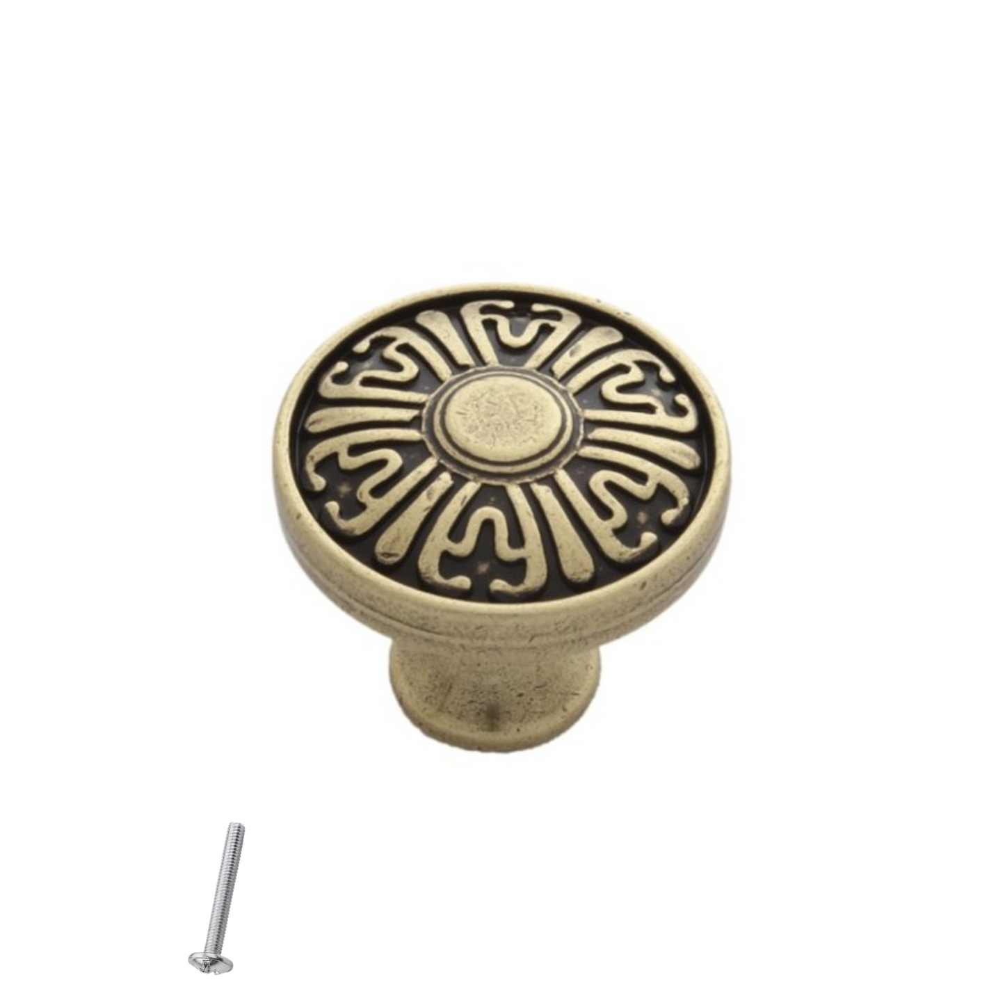 Vintage Cabinet Knob - Ø31mm - Antique Brass – Furnica