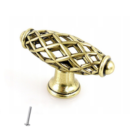 Vintage Cabinet Knob - Birdcage Shape - Ø20mm - Antique Brass – Furnica