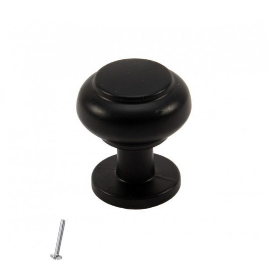 Vintage Cabinet Knob - Ø28mm - Black