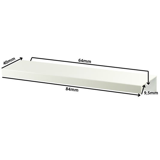 Edge Grip Round Profile Handle 64mm (84mm total length) - White