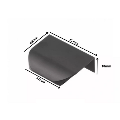Edge Grip Round Profile Handle 32mm (52mm total length) - Black Matt