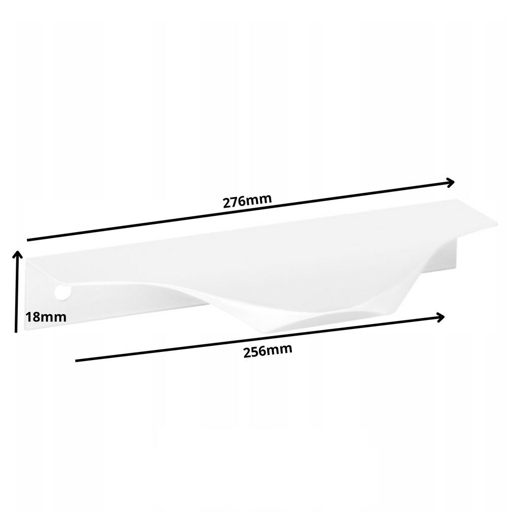 Edge Grip Round Profile Handle 256mm (276mm total length) - White