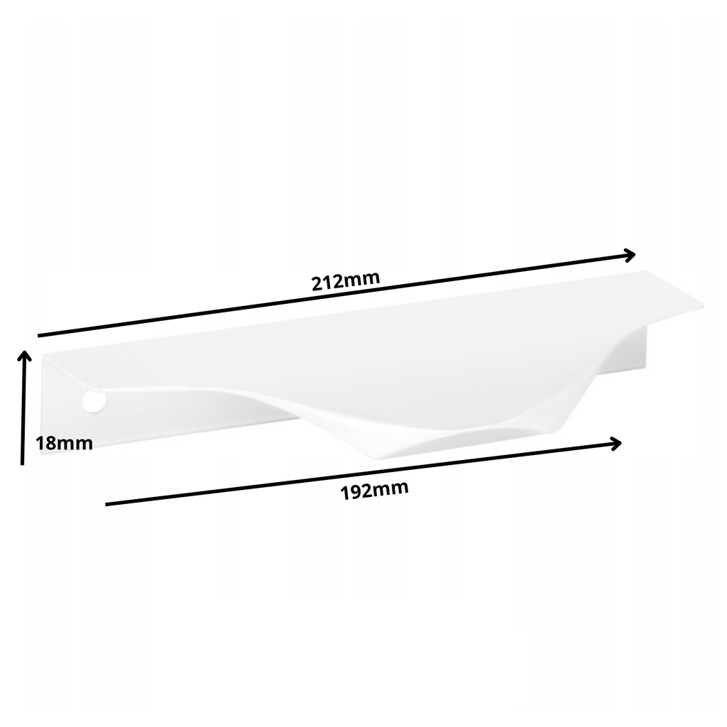 Edge Grip Round Profile Handle 192mm (212mm total length) - White