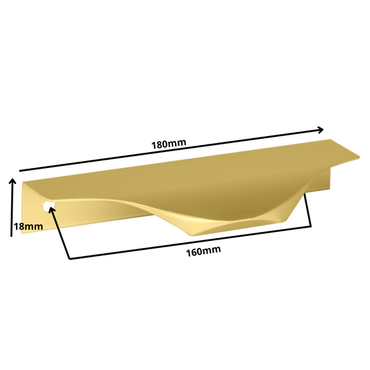 Edge Grip Round Profile Handle 160mm (180mm total length) - Gold