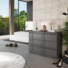 GABRIEL - Chest of 6 Drawers - Bedroom Dresser Storage Cabinet Sideboard - Anthracite H71cm W100cm D33cm