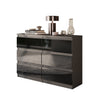 GABRIEL - Chest of 6 Drawers - Bedroom Dresser Storage Cabinet Sideboard - Anthracite / Black Gloss H71cm W100cm D33cm