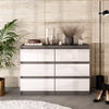 GABRIEL - Chest of 6 Drawers - Bedroom Dresser Storage Cabinet Sideboard - Anthracite / White Gloss H71cm W100cm D33cm