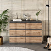 GABRIEL - Chest of 6 Drawers - Bedroom Dresser Storage Cabinet Sideboard - Anthracite / Wotan Oak H71cm W100cm D33cm