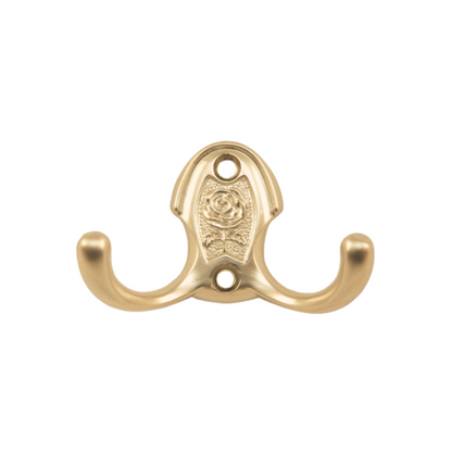 Double Coat Hook - 46 mm - Brass