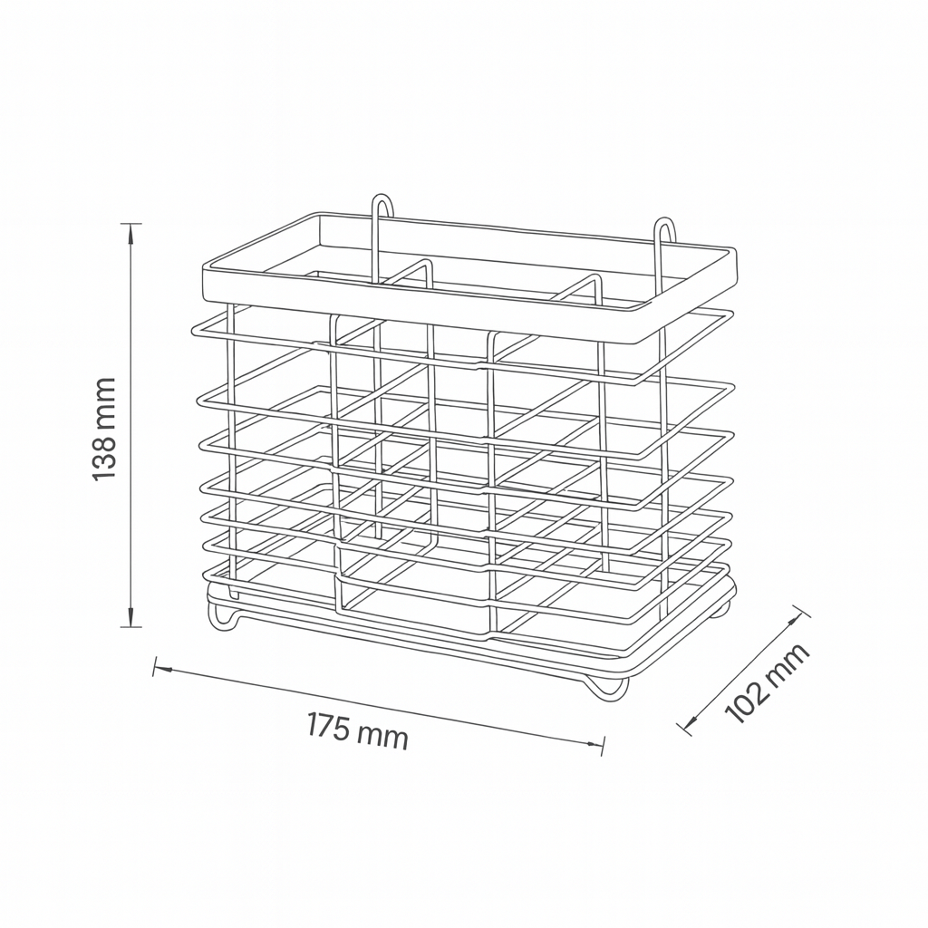Cutlery Holder - Chrome
