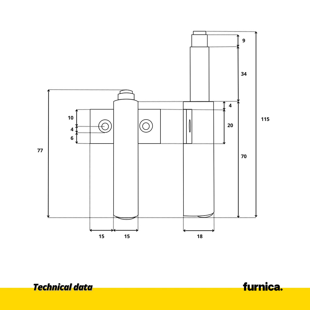 Push to Open Latch - Spring Hinges - with Plastic Tip