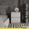 GABRIEL BIG – Bedside Table / Nightstand with 2 Drawers – White Matt – H50 cm W41 cm D33 cm