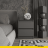 GABRIEL BIG – Bedside Table / Nightstand with 2 Drawers – Anthracite Grey – H50 cm W41 cm D33 cm